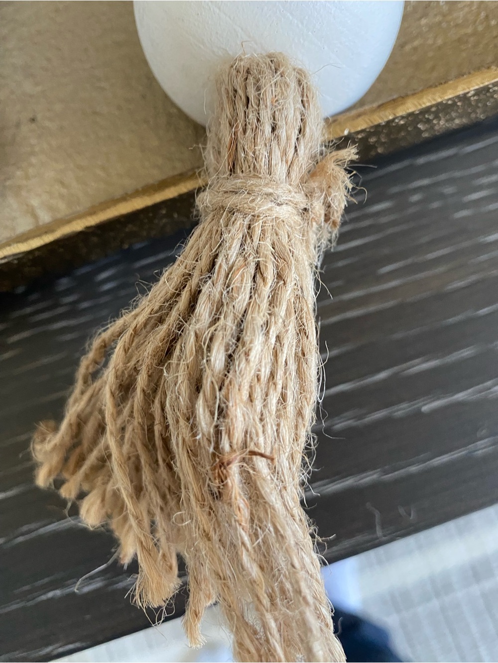 Neutral White Wooden Bead Garland with Jute Tassel - Home Accents - Picture 2 of 3